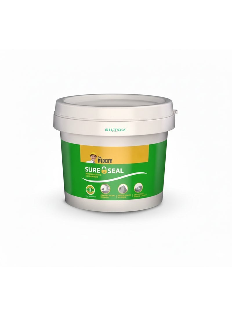 Dr. Fixit Sure Seal 1 Kg Waterproofing Coating | DIY Damp Proof Solution for Internal & External Walls | Quick Patch Repair for Roof, Cracks & Leakage Protection - Image 1