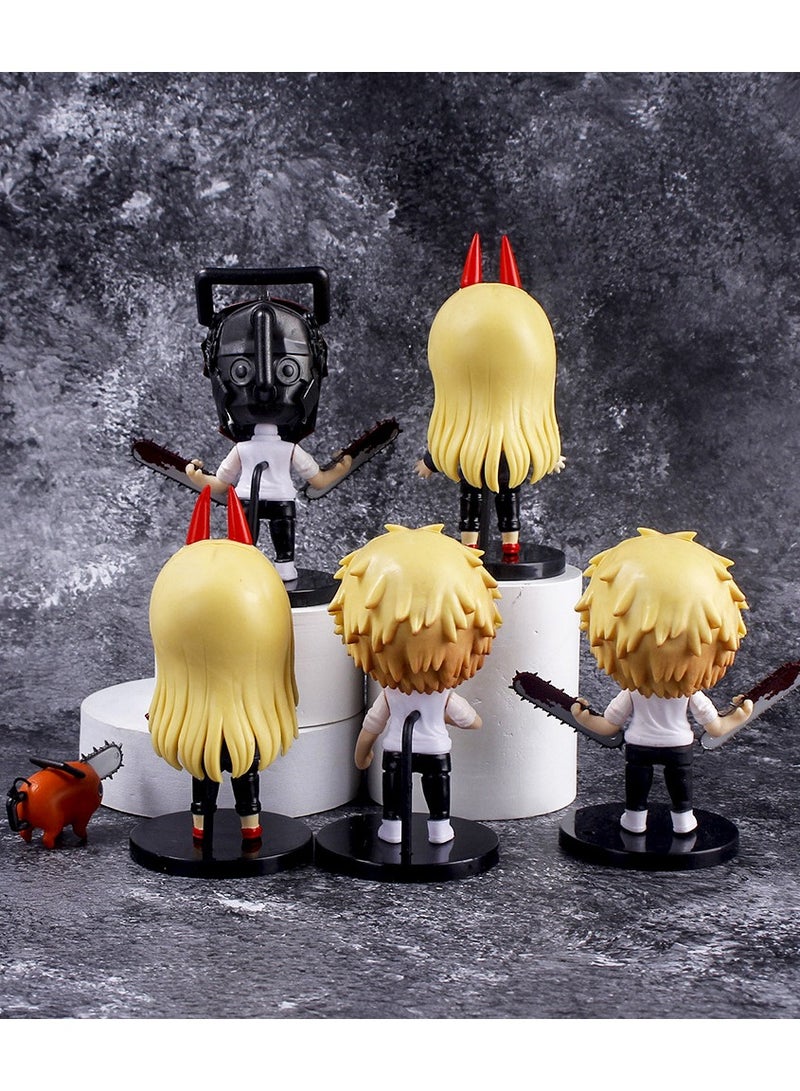 Set of 6 Anime Action Figure, Pochita Figure, Collectible Model Statue Figure Toy, High Quality Cartoon Figure Toy Suitable For Car and Table Decoration  - Image 4
