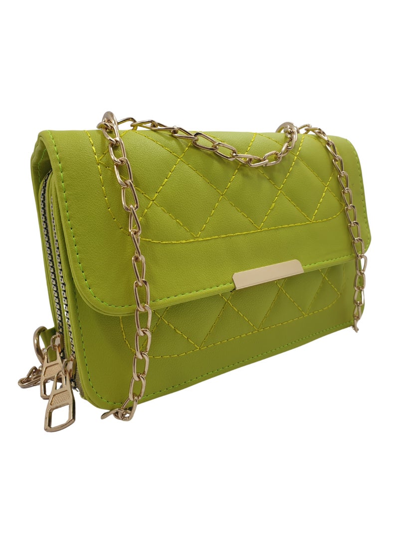 TO FASHION - TO 3001 LEATHER WOMEN, GIRLS CROSS BODY BAG, SHOULDER BAG, WITH ATTATCHED BELT, MODERN, UNIQUE AND ELEGANT DESIGN, DIMENSIONS 13*21*7 CM LEMON A - Image 1