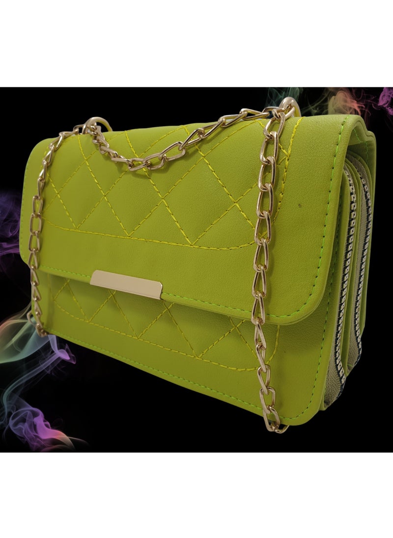 TO FASHION - TO 3001 LEATHER WOMEN, GIRLS CROSS BODY BAG, SHOULDER BAG, WITH ATTATCHED BELT, MODERN, UNIQUE AND ELEGANT DESIGN, DIMENSIONS 13*21*7 CM LEMON A - Image 1
