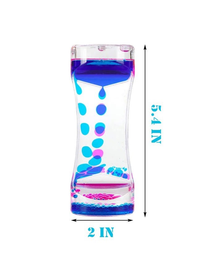 Oneshow Liquid Motion Bubbler Timer Colorful Oil Hourglass Liquid Sensory Toys Activity Fidget Toy Calm Stress Relief Desk Toys Desk Decor for Adults and Teenager Fidget Water Timers 3 Pack - Image 2