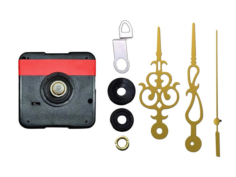 IIK Collection Analogue 18MM Long Spindle Quartz Movement Plastic Machine with Golden Hands Kit for Wall Clock (IIK-MOV-PL-039) - Image 2