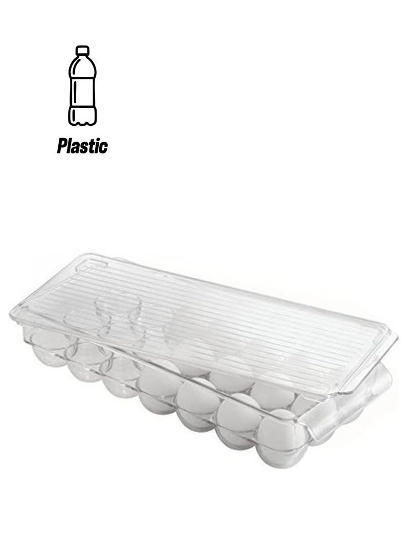 NIBEMINENT Egg Holder With Handle And Lid White 37.5 x 7.6 7.6cm  - Image 1
