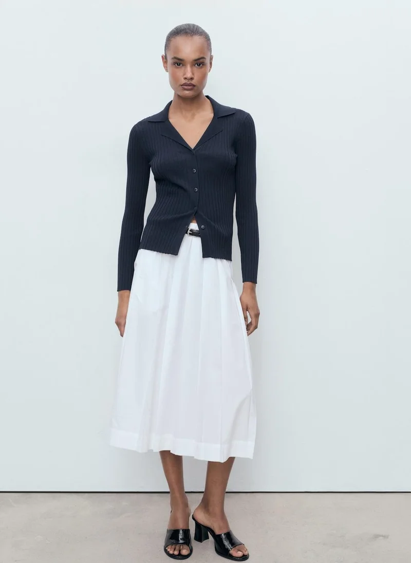 مانجو Ribbed lapel cardigan