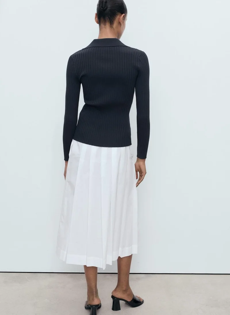 مانجو Ribbed lapel cardigan