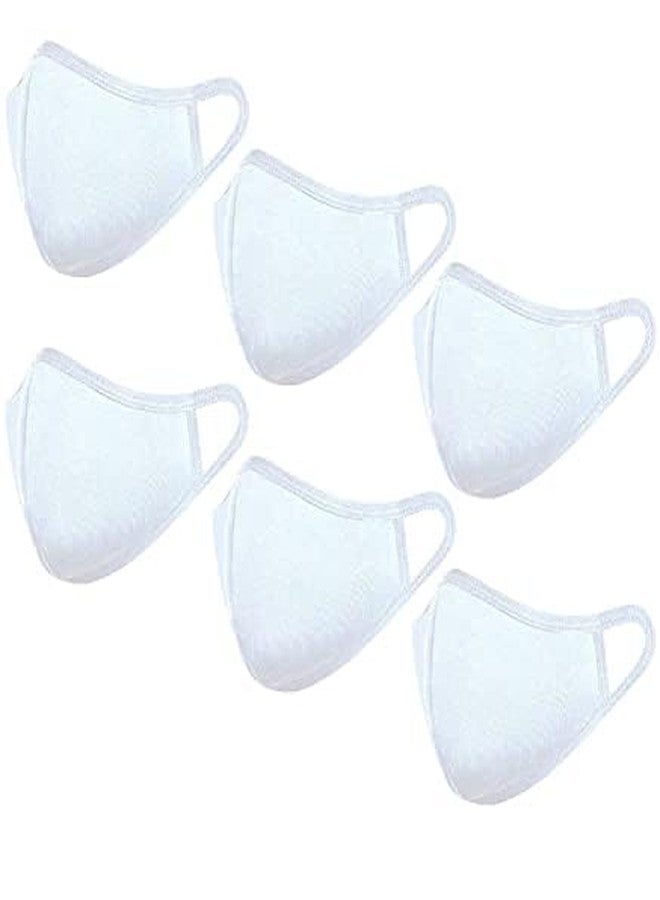 GR DESIGN Hosiery Cotton Mask, Reusable and Washable Face Masks - Pack of 3 White - Image 4