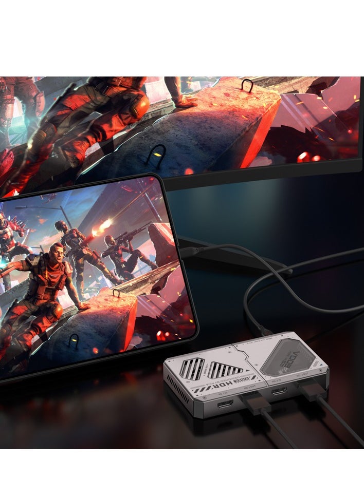 PIVA VD09 dual-capture card HD video adapter provides high-speed transmission without delay. It is equipped with a built-in fan for multiple heat dissipation to ensure stable long-term live streaming.