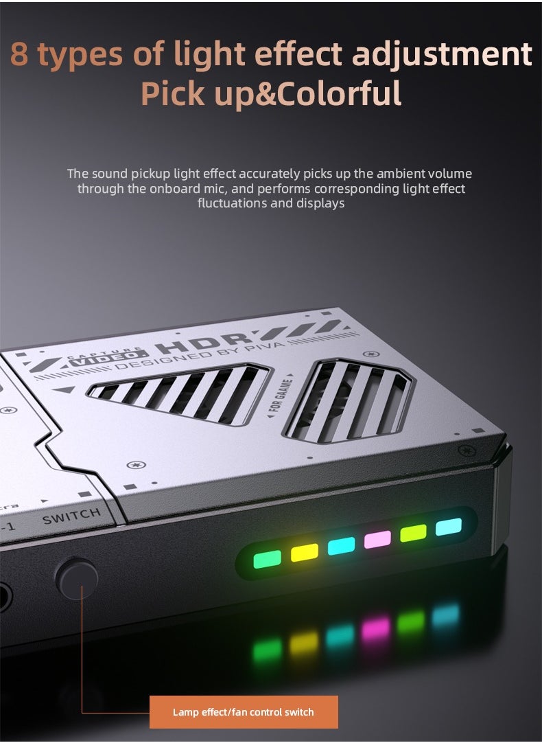 PIVA VD09 dual-capture card HD video adapter provides high-speed transmission without delay. It is equipped with a built-in fan for multiple heat dissipation to ensure stable long-term live streaming.