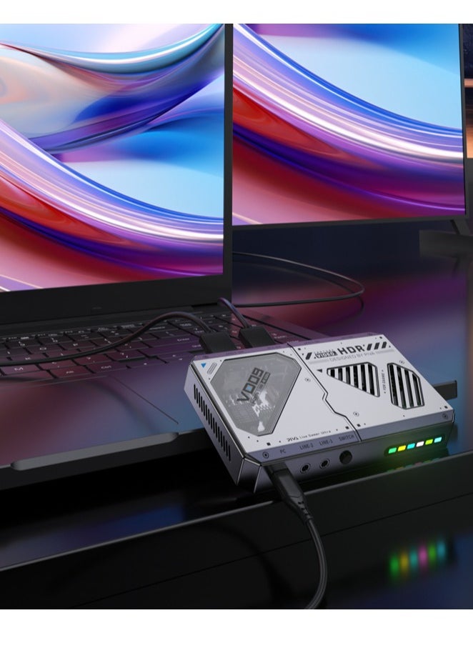 PIVA VD09 dual-capture card HD video adapter provides high-speed transmission without delay. It is equipped with a built-in fan for multiple heat dissipation to ensure stable long-term live streaming.