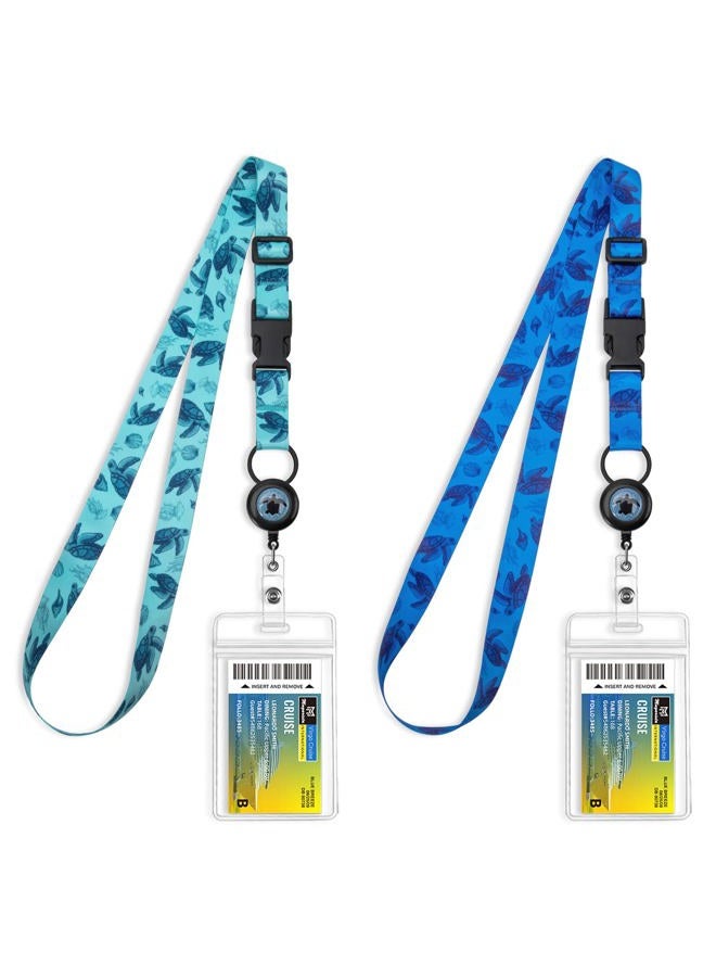 MNGARISTA Cruise Lanyards, Adjustable Lanyard with Retractable Reel, Waterproof ID Badge Holder for All Cruises Ships Key Cards, 2pack - Image 1