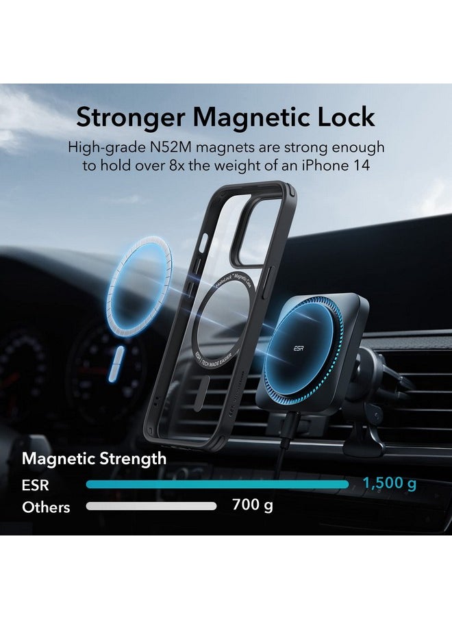 اي اس ار جراب ESR لهاتف iPhone 14 Pro، متوافق مع MagSafe، مقاوم للخدش، رفيع ونحيف، حماية كلاسيكية من الصدمات بدرجة عسكرية، TPU، غطاء خلفي مغناطيسي، أسود شفاف  - Image 5