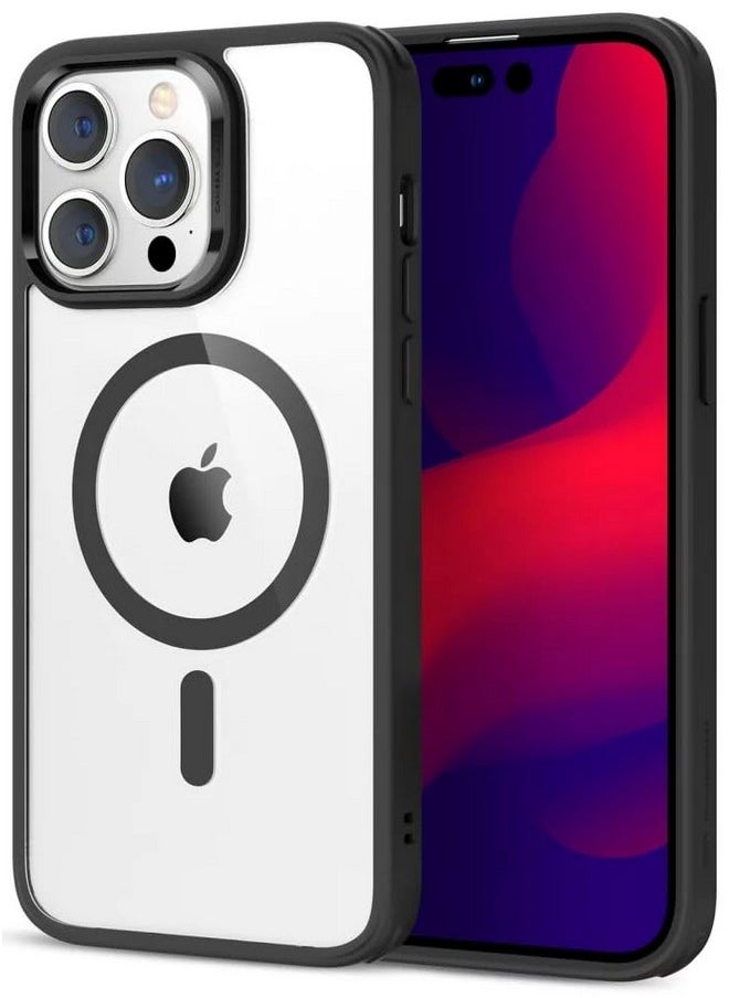 اي اس ار جراب ESR لهاتف iPhone 14 Pro، متوافق مع MagSafe، مقاوم للخدش، رفيع ونحيف، حماية كلاسيكية من الصدمات بدرجة عسكرية، TPU، غطاء خلفي مغناطيسي، أسود شفاف  - Image 4