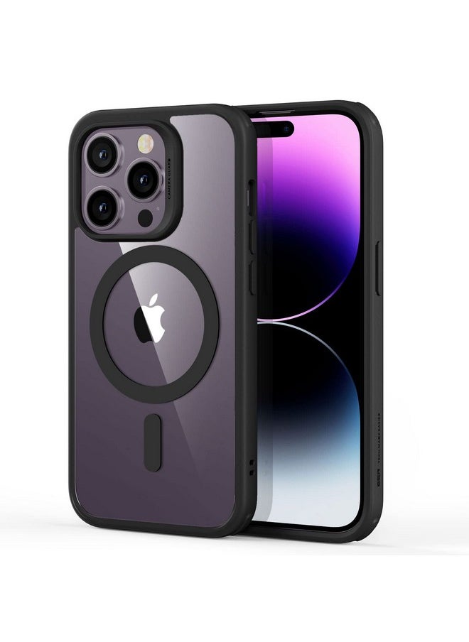 اي اس ار جراب ESR لهاتف iPhone 14 Pro، متوافق مع MagSafe، مقاوم للخدش، رفيع ونحيف، حماية كلاسيكية من الصدمات بدرجة عسكرية، TPU، غطاء خلفي مغناطيسي، أسود شفاف  - Image 1