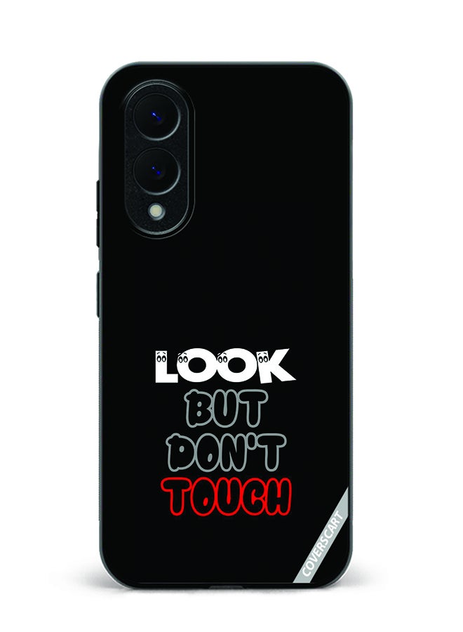 غطاء حماية لهاتف سامسونج جالاكسي S25 إيدج بتصميم "انظر ولكن لا تلمس" باللون الأسود