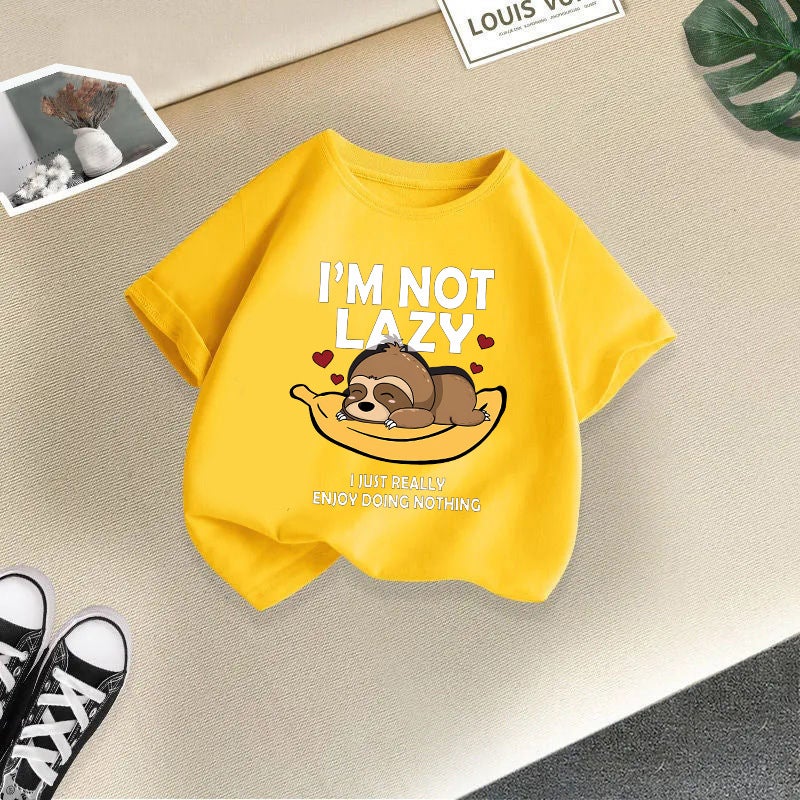 Summer Short-Sleeved T-Shirts For Boys And Girls, Cotton 2026 New Cartoon Print Tops, Girls' Half-Sleeve Children'S Clothing Trend - Image 1