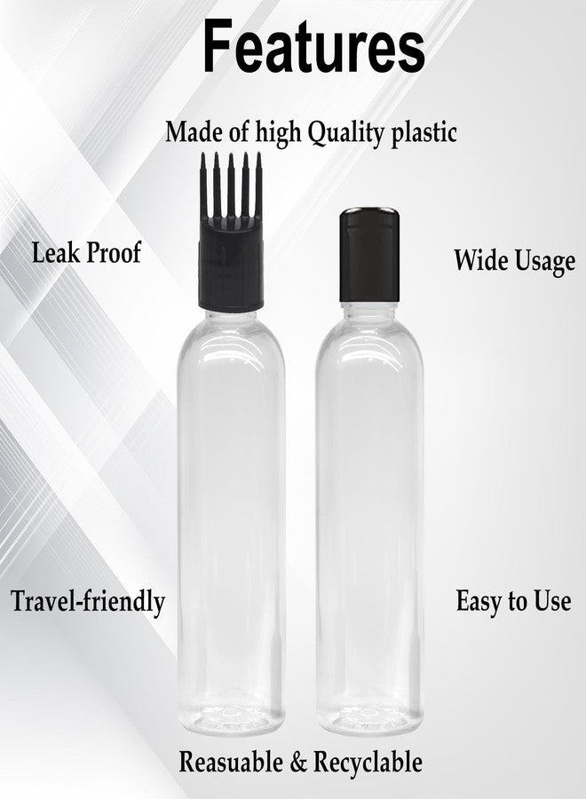 HUNCHA Hair Root Applicator Bottle For Applying Hair Oil Shampoo and Medicine, Oil Applicator Bottle For Scalp, 100ml Applicator Hair Root Bottle, Transparent Bottle, Black Cap, Pack of 3 - Image 3