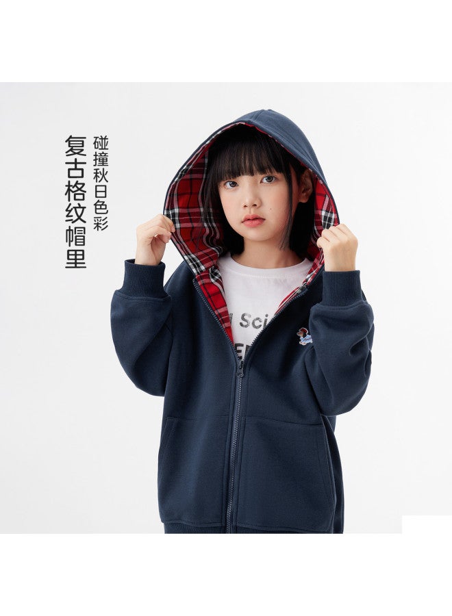 Zuoxi Girls' Knitted Cardigan Hooded Sweatshirt 2025 New Arrival Stylish Autumn Outerwear For Kids And Teens - Image 3