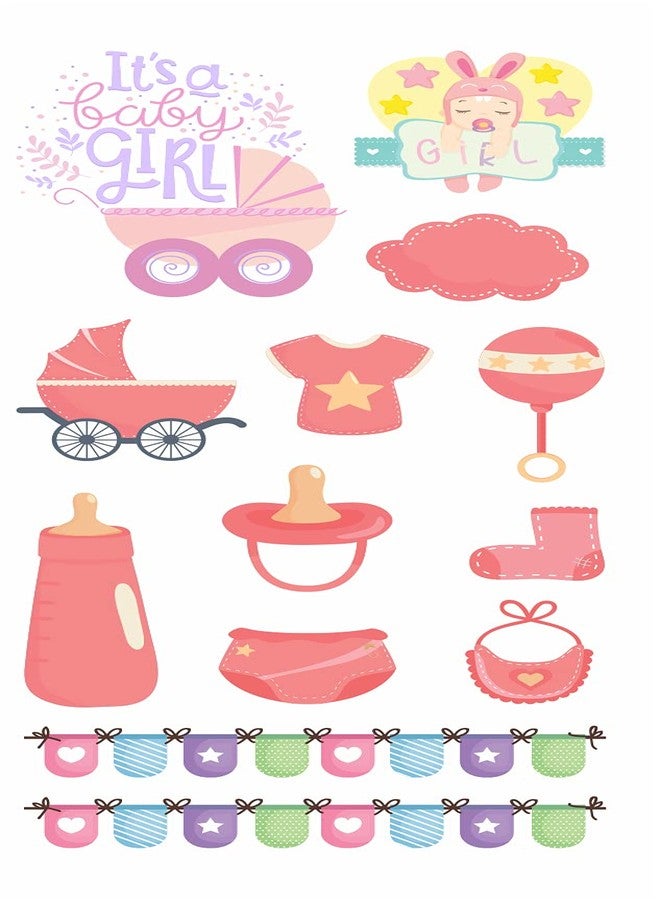 Craftastique Scrapbooking Baby Girl Elements and Tags Sheets (4 Sheets), Multicolour - Image 2