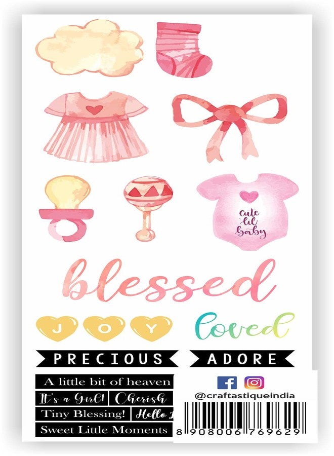 Craftastique Scrapbooking Baby Girl Elements and Tags Sheets (4 Sheets), Multicolour - Image 5