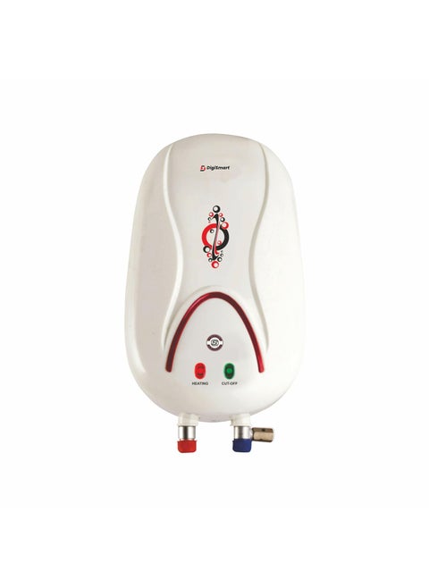 DIGISMART 1 LTR Instant 3 kva Special Anti Rust Coated Tank Geyser with Full Abs Body 2 Year Warranty Hotmak Ivory