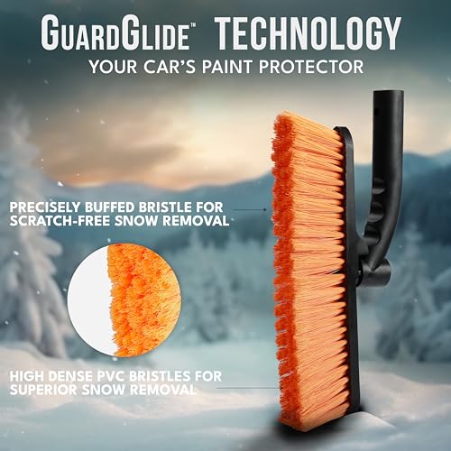 EcoNour 27" 3 in 1 Snow Brush with ice Scraper for car Windshield and Window | 360° Aluminum Rotatable Snow Brush for car | Winter Snow Removal Tools with Detachable Foam Grip | Winter Car Accessories - Image 4