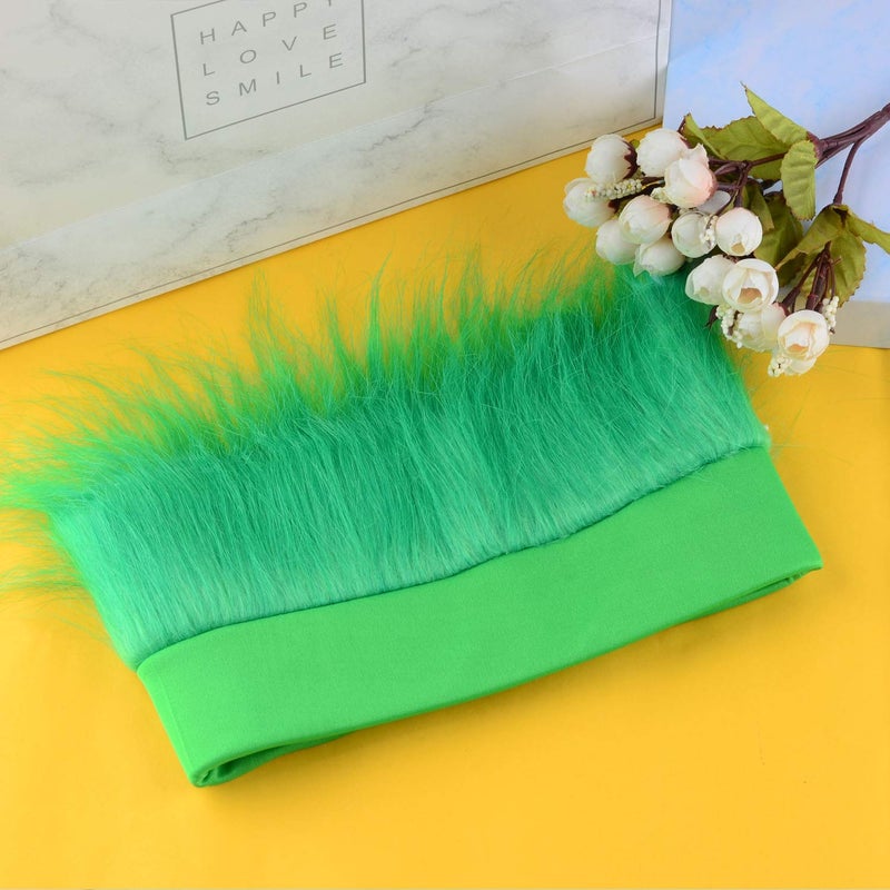 Sunshane 2 Pack Hairy Headband Crazy Hair Wigs for Mardi Gras Cosplay Sports Party and Spirit Day Accessory (Green) - Image 4