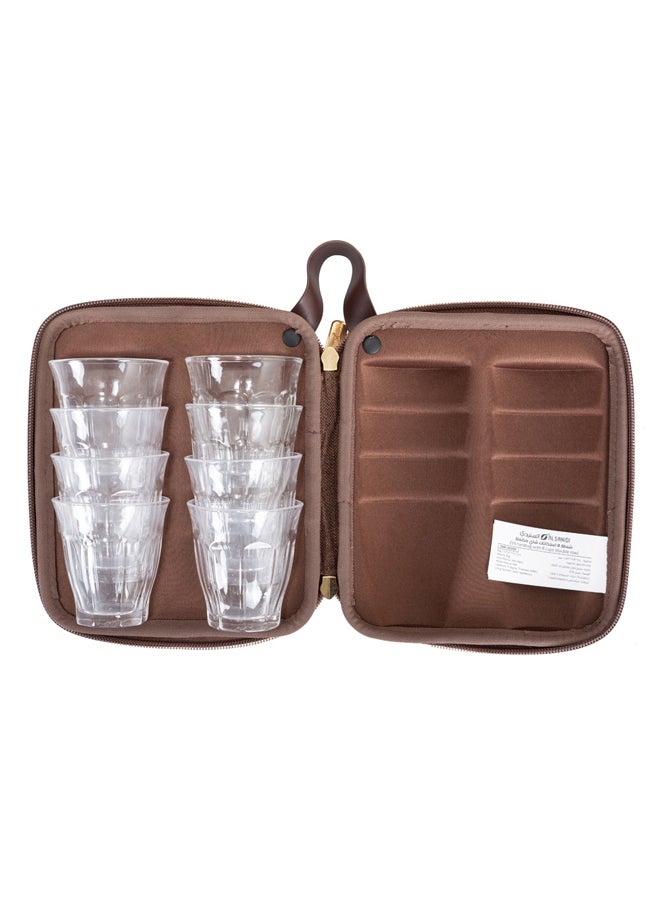 AL SANIDI Full anti-shock cups bag, Tea cups Bag, Oud, Size 15*17*7.2Cm  - Image 1