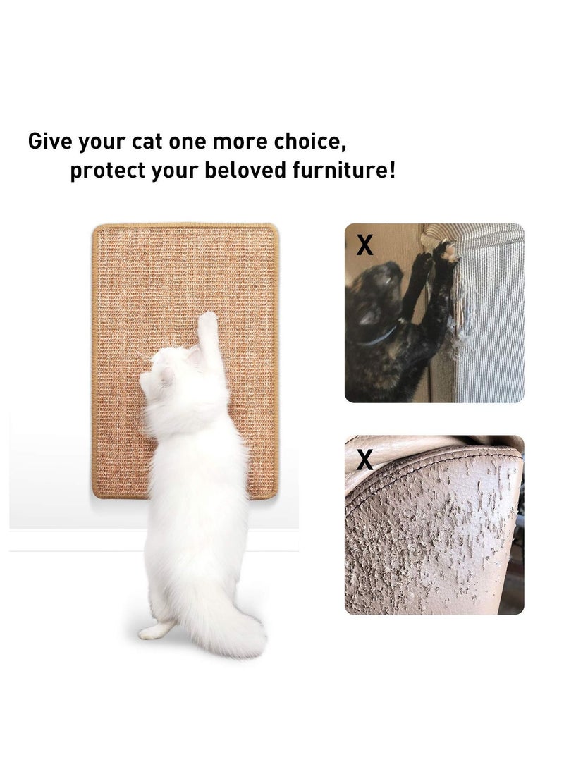 Arabest حصائر خدش القطط من الألياف الطبيعية 23.6 × 15.7 بوصة سجادة خدش أفقية للقطط، تحمي السجاد والأرائك - Image 3