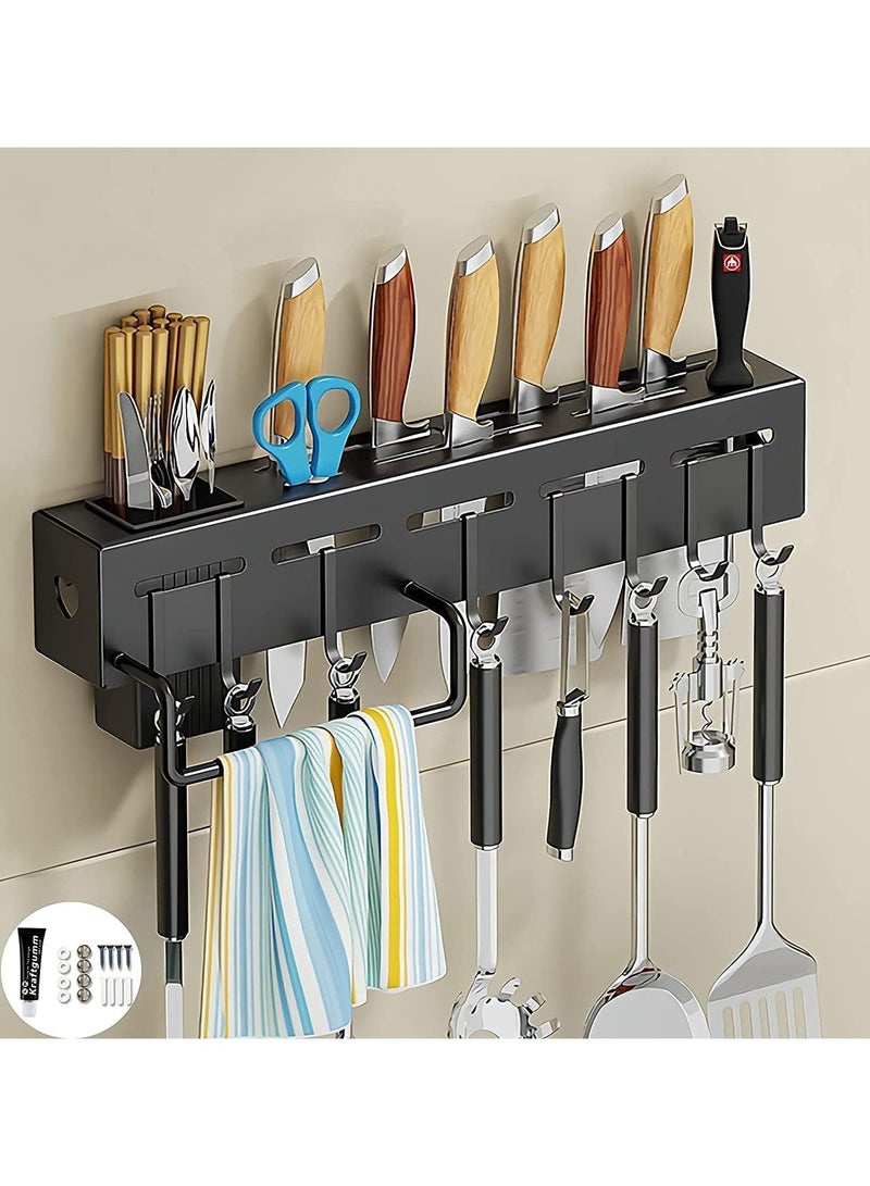 DubaiGallery Kitchen Knife Holder Wall-mounted,Knife Holder Rack Supplies,Punch-free Knife Chopsticks Tube Integrated Storage Rack  - Image 4