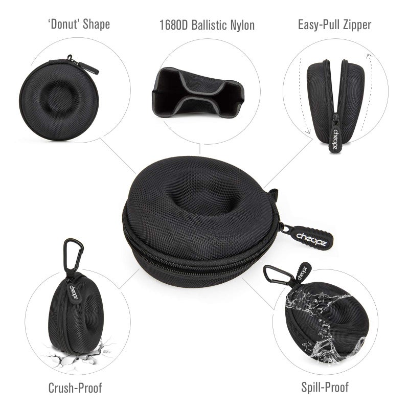 Cheopz Travel Watch Case Single Storage Box for Wristwatches & Smart Watches up to 50mm, Black - Image 2