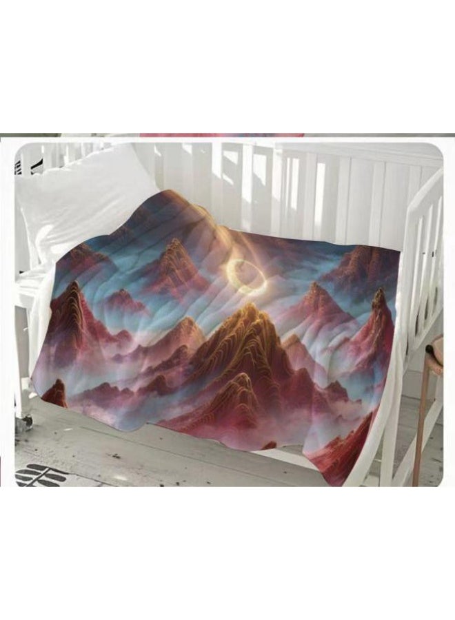 عام بطانية رقيقة من الفانيلا على غرار اللوحة الصينية (دافئة ومريحة، ومناسبة للنوم واستخدام الألعاب وإزالة الغبار ومنع الرمال) 150 سم * 200 سم - 19 - Image 2