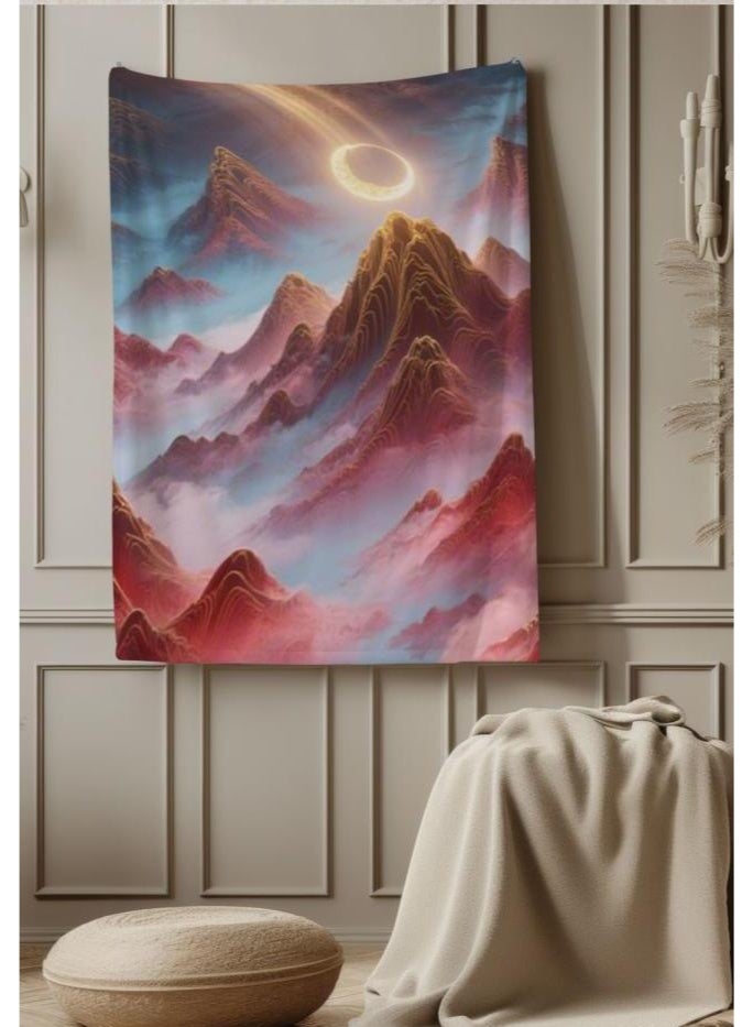 عام بطانية رقيقة من الفانيلا على غرار اللوحة الصينية (دافئة ومريحة، ومناسبة للنوم واستخدام الألعاب وإزالة الغبار ومنع الرمال) 150 سم * 200 سم - 19 - Image 1