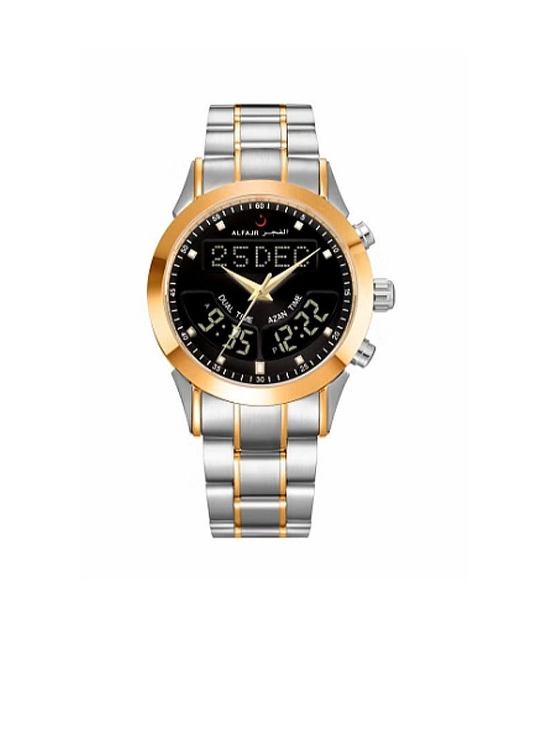 Al Fajr Men's Luxury 360 Stainless Steel Watch WA-10GSB - Image 1