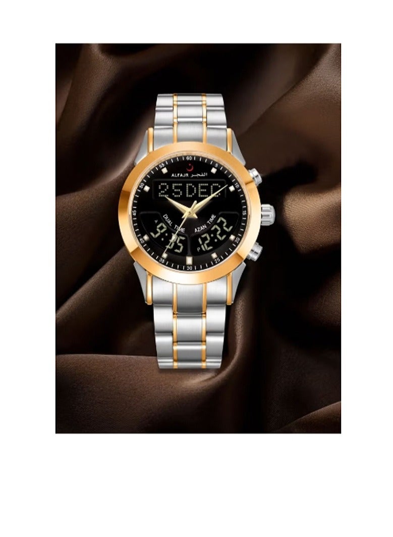 Al Fajr Men's Luxury 360 Stainless Steel Watch WA-10GSB - Image 2