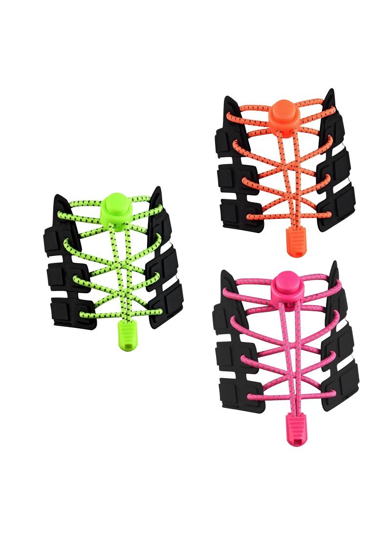 KASTWAVE Shoe Laces, 3 Pairs KASTWAVE No Tie Shoe Laces, Elastic Locks Tieless Shoelaces, One Size Fits Shoelaces All for Adults and Kids Sneakers - Image 1