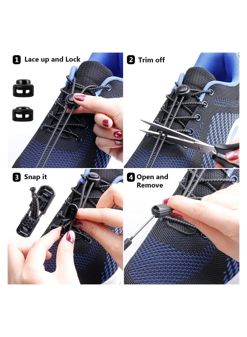 KASTWAVE Shoe Laces, 3 Pairs KASTWAVE No Tie Shoe Laces, Elastic Locks Tieless Shoelaces, One Size Fits Shoelaces All for Adults and Kids Sneakers - Image 5