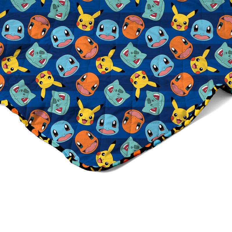 Northwest Pokemon Striped Favorites Twin Quilted Blanket, Cozy Fantasy Bedding for Gamers, Kids & Adults, Throw for Bedroom, Sofa, or Game Room DÃ©cor, 60 x 90 Inches - Image 4