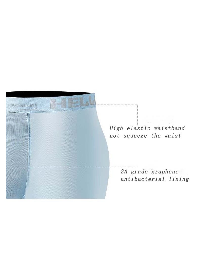 3 pcs Ice Silk Men's Boxer Briefs Underwear Ice Feeling Summer Thin Breathable Fashion Pattern Boxer Underwear Casual Breathable Soft And Comfortable Boxer Underwear