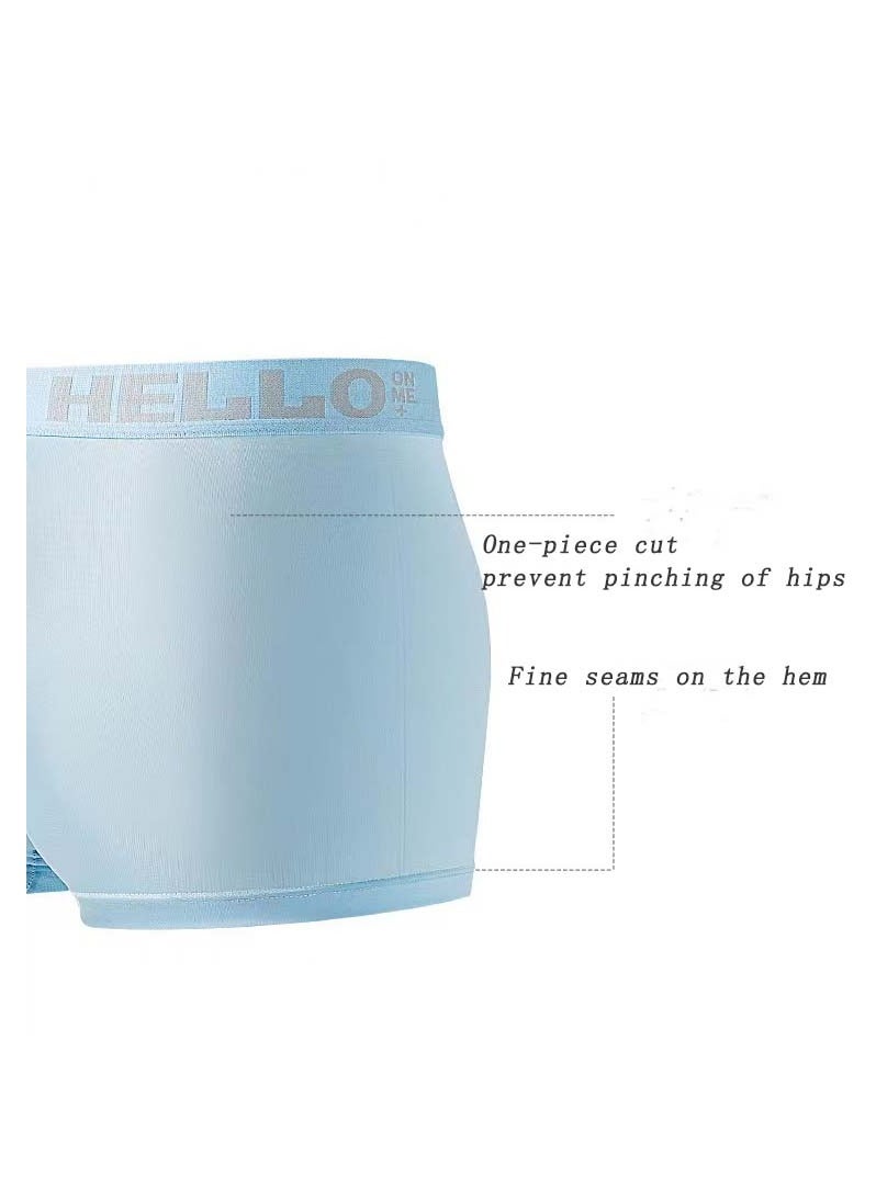 3 pcs Ice Silk Men's Boxer Briefs Underwear Ice Feeling Summer Thin Breathable Fashion Pattern Boxer Underwear Casual Breathable Soft And Comfortable Boxer Underwear