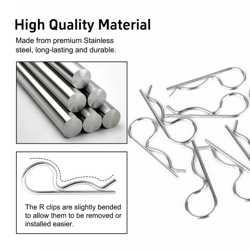 Hobbyfire 100PCS Universal RC Body Clips Pins for All 1/10 1/12 Scale Traxxas Redcat Axial SCX10 Losi HPI Himoto HSP Exceed RC Car Parts Truck Buggy Shell Replacement (Silver) - Image 3