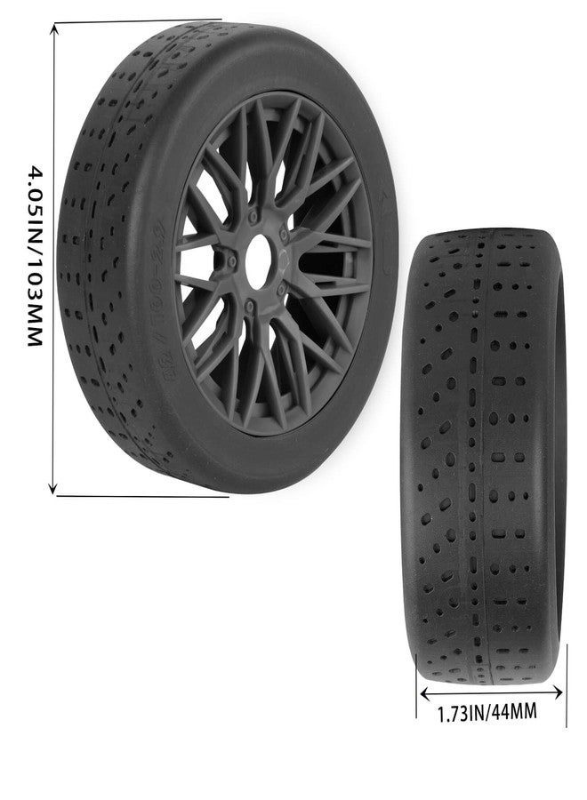 hopsupRC RC Rubber Wheels Tires for 1/8 Typhon 6S BLX,1/7 Infraction 6S BLX,Limitless,4PCS Highway Wheels Soft Tires Truck Tire Highway Tires,Black - Image 3