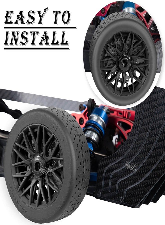 hopsupRC RC Rubber Wheels Tires for 1/8 Typhon 6S BLX,1/7 Infraction 6S BLX,Limitless,4PCS Highway Wheels Soft Tires Truck Tire Highway Tires,Black - Image 4