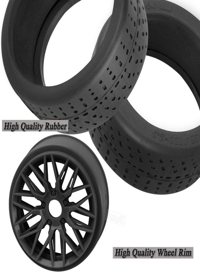 hopsupRC RC Rubber Wheels Tires for 1/8 Typhon 6S BLX,1/7 Infraction 6S BLX,Limitless,4PCS Highway Wheels Soft Tires Truck Tire Highway Tires,Black - Image 5