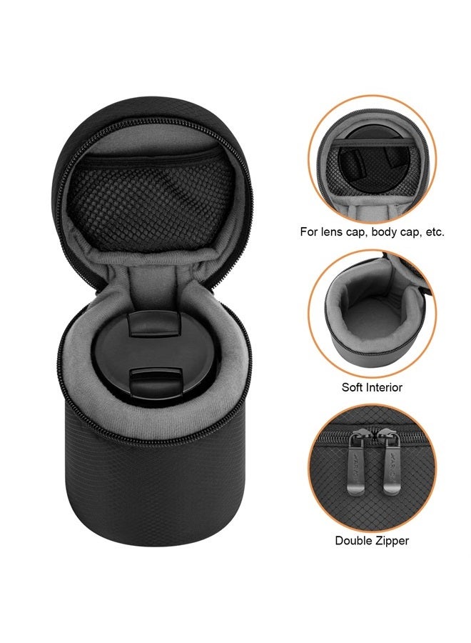 ARVOK Camera Lens Case, Water Resistant Protective Lens Pouch for DSLR Camera Lens, 4 Size Thick Camera Lens Bag for Nikon, Tamron, Sigma, Pentax, Sony, Fuji, Panasonic (4 Pack) - Image 2