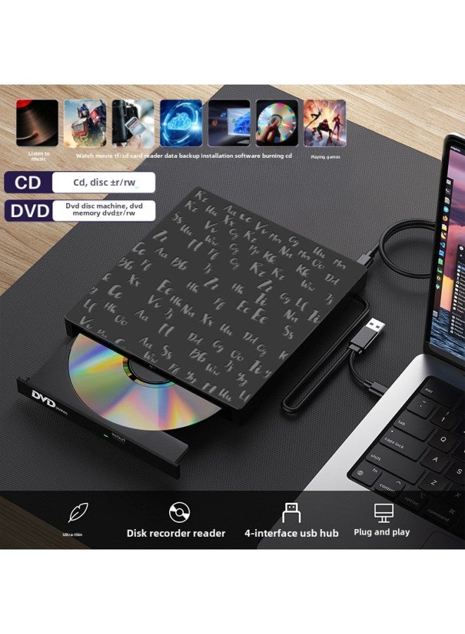 محرك أقراص USB سبعة في واحد، محرك أقراص DVD، محرك أقراص ضوئية خارجي، قراءة ونقش، كمبيوتر محمول مدمج، حرق الأقراص المضغوطة الخارجية - اللون: 7 في 1 【USB-C*2/USB*2/SD/TF/DC5V】 - Image 3