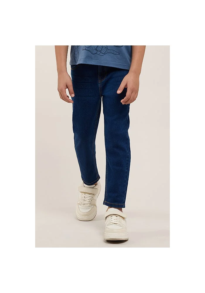 أر أند بي Washed Straight Fit Jeans with Button Closure