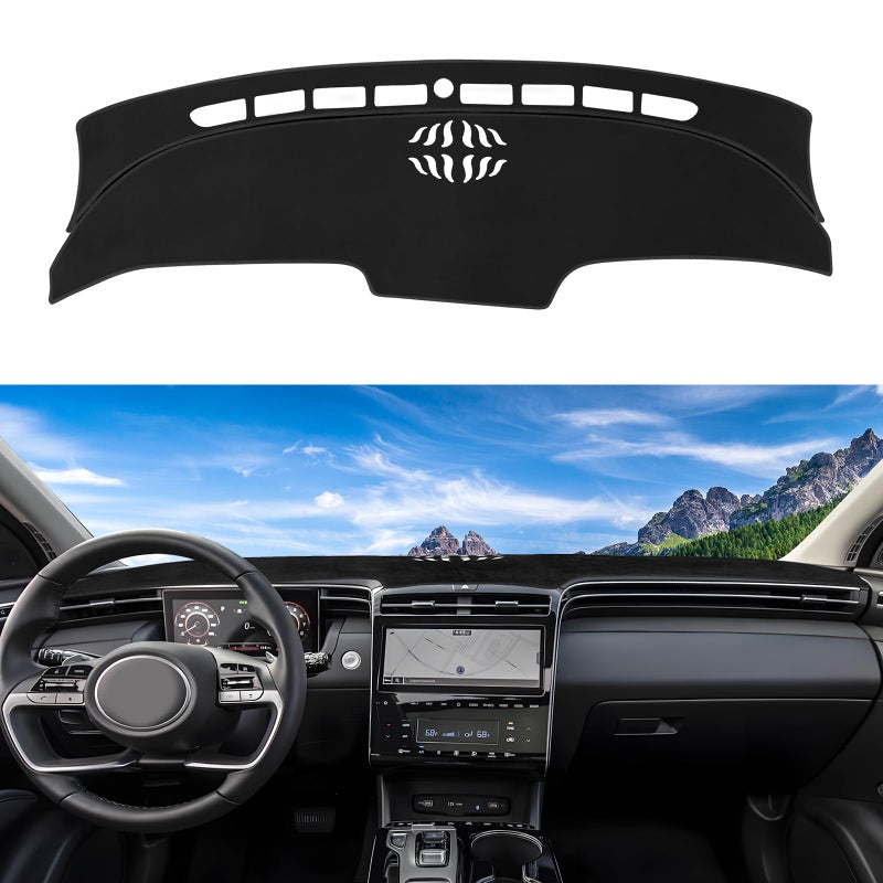 Rilsen Dashboard Cover Mat Custom Fit for 2022 2023 2024 Tucson NX4 Dash Cover Nonslip Dash Mat Protector Sunshade No Glare Black Only Fit 1025 inch Digital Clusternot fit 42 inch 2pcs