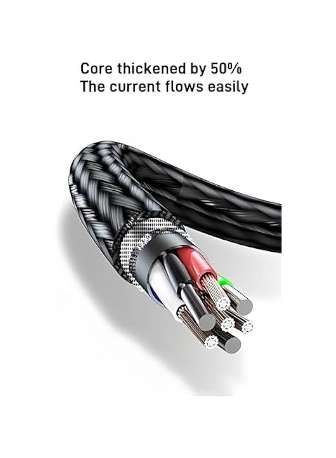 3 in 1 Charging Cable - 120W Power Fast Charger Cords Universal Phone Charger, Multiple Ports Charging Cord with USB C to Type C/Micro/Phone Connectors Compatible with Laptop/Tablet/Phone (120CM) - Image 5