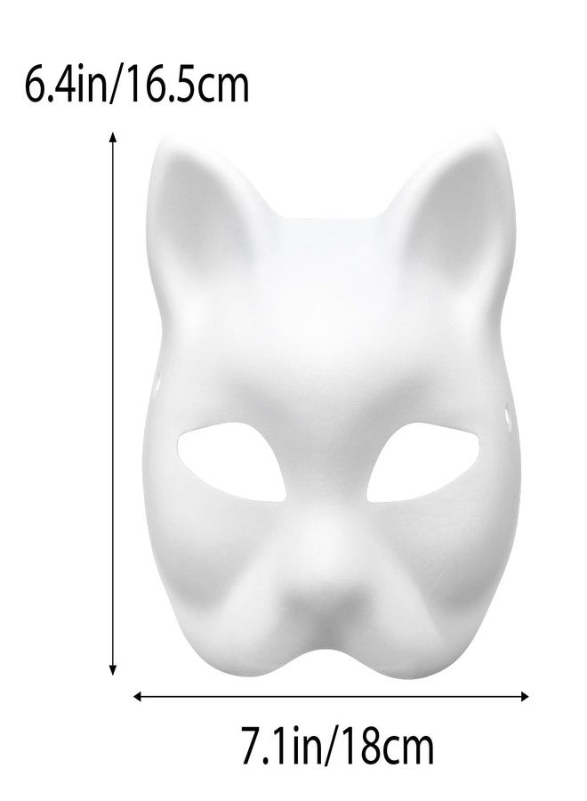 Qavctw 6pcs Cat Mask to Decorate DIY Paint Masquerade Mask Costume Prop for Carnival Cosplay Party Favors - Image 2