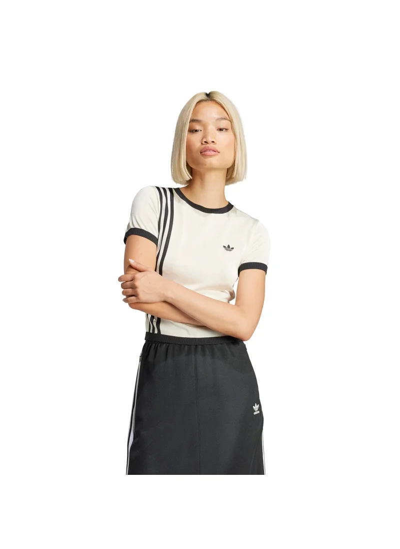 اديداس adidas KNITTED 3S TEE White Originals Women T-SHIRTS